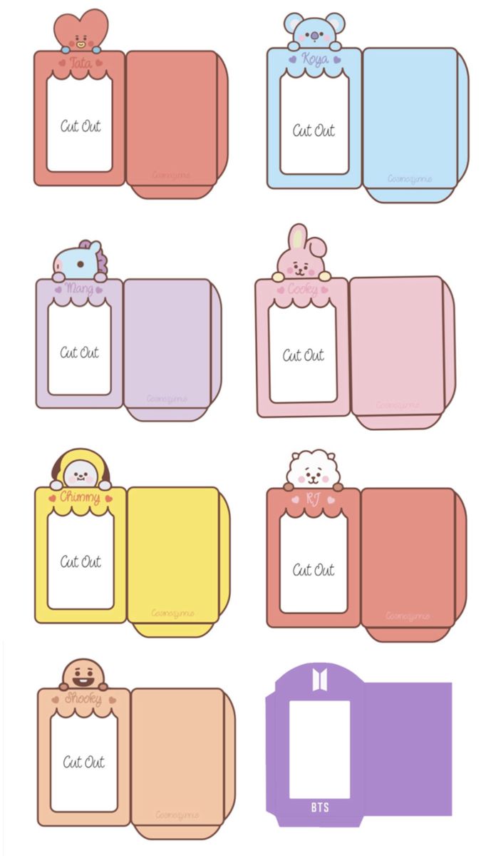 the cut outs for an animal themed book with labels and tags on each one side