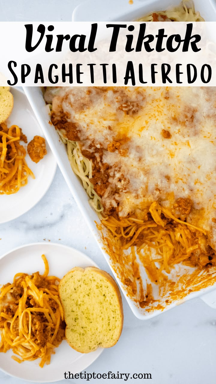 a casserole dish with cheese and sauce on top, served in white plates