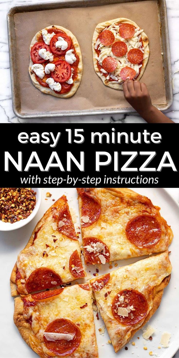 easy 15 minute naan pizza with step by step instructions