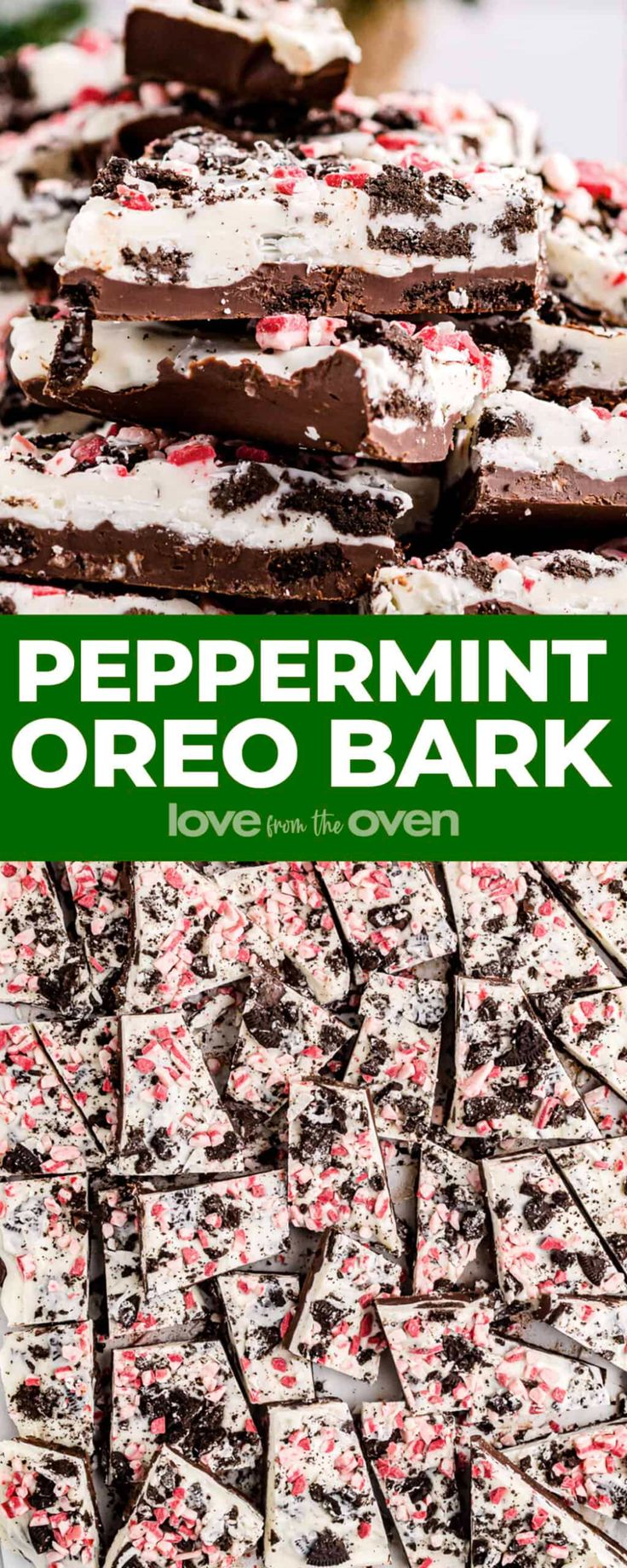 peppermint oreo bark is an easy and delicious treat for the holiday season