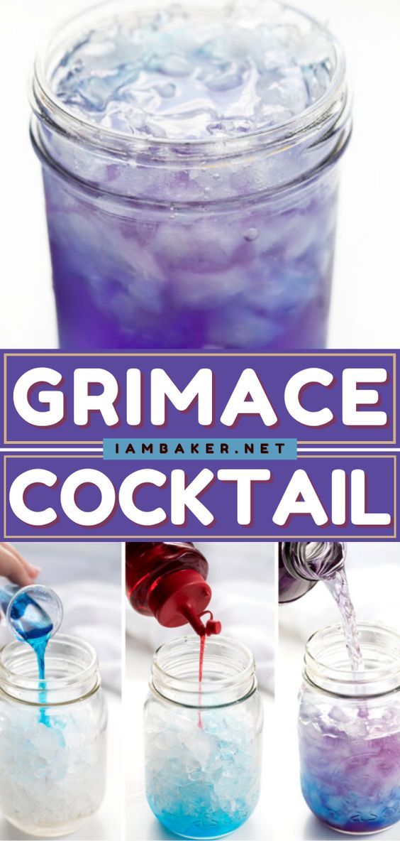 the ultimate guide to how to make homemade cocktails in glass jars with text overlay that reads, grimace cocktail