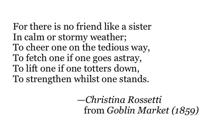 a quote from the book for there is no friend like a sister in calm or stormy weather