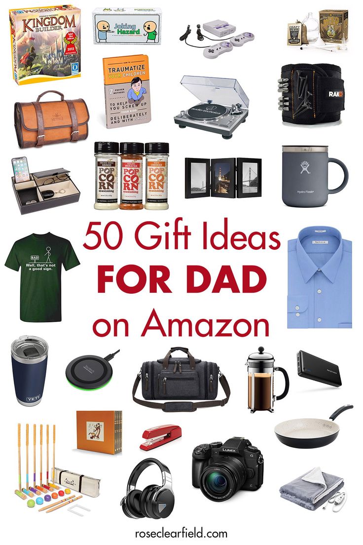 there are many gifts for dad on the amazon page, including an assortment of items