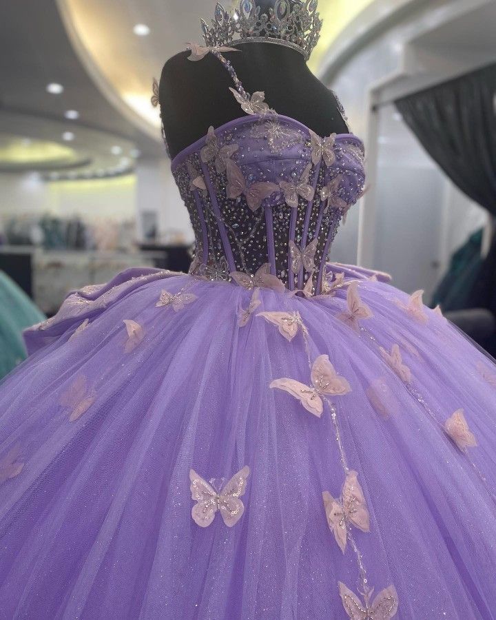 Purple Butterfly 15 Dresses, Purple Mexican Quinceanera Dresses, Purple Butterfly Sweet 16 Dresses, Quinceanera Dresses Purple Lavender Butterfly, Lavender Sweet 16 Dresses Butterfly, Quince Dresses Lavender Butterfly, Purple Butterfly Dress Prom, Cute Dresses For Quinceanera, Lilac Quinceanera Dresses Butterfly