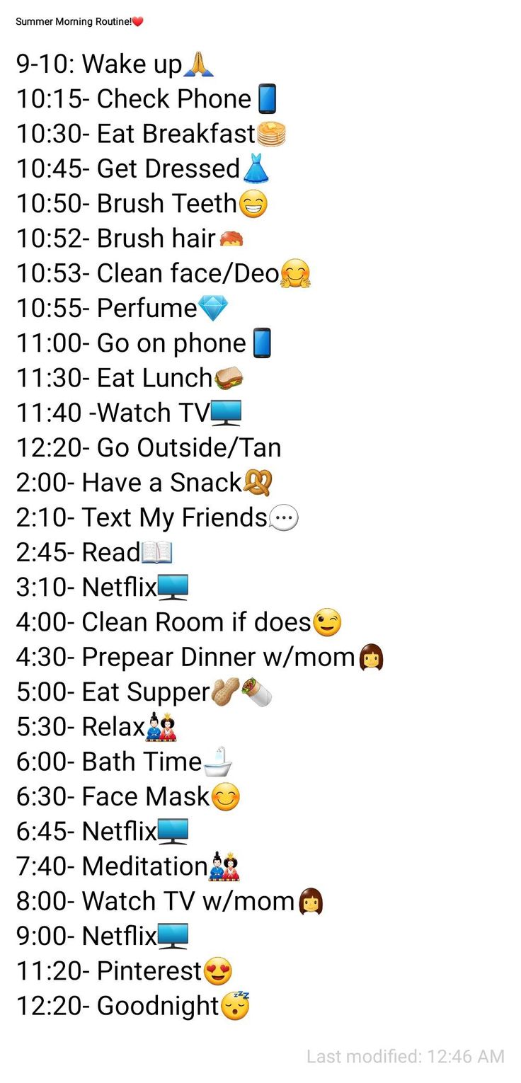 Summer Routine For Teens, Summer Daily Routine For Teens, Daily Routine Schedule, Morning Routine School, School Routine For Teens, Beauty Routine Checklist, After School Routine, Life Routines, Kids Schedule