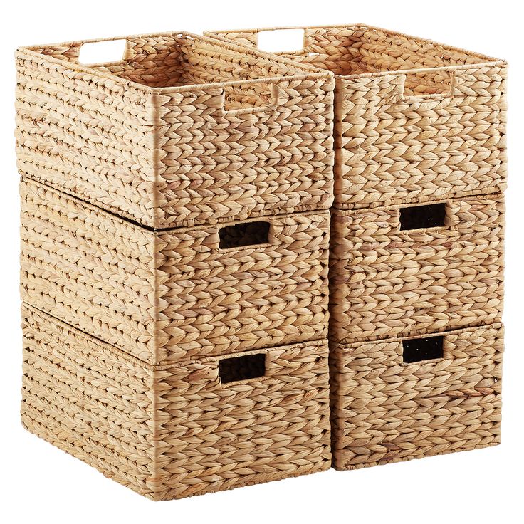 Water Hyacinth Storage Bins with Handles | The Container Store Baskets For Shelves, Pantry Organizers, Decorative Storage Boxes, The Container Store, Water Hyacinth, Pantry Design, Pantry Storage, Container Store, Storage Hacks