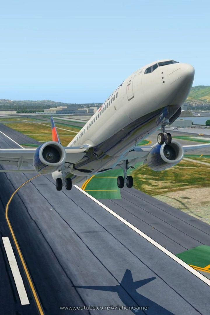 an airplane is taking off from the runway