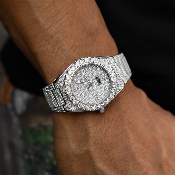 Introducing the Fully Iced Alpha Era® 316, a fully iced-out stainless steel watch featuring over 2,500 hand-set stones throughout the entire piece. The Alpha Era collection is a culmination of our 3-year journey to bring you prestigious, unparalleled timepieces. Alpha Era+ watches are crafted from the finest raw materials and assembled with a custom sweeping movement. You'll feel like an alpha when rocking the newest standard of watchmaking in its most timeless form. *Simple, adjustable sizing f The Alpha, Vermeil Jewelry, Tennis Necklace, Custom Earrings, Drop Necklace, Pendant Bracelet, Steel Watch, Stainless Steel Watch, Cz Stone