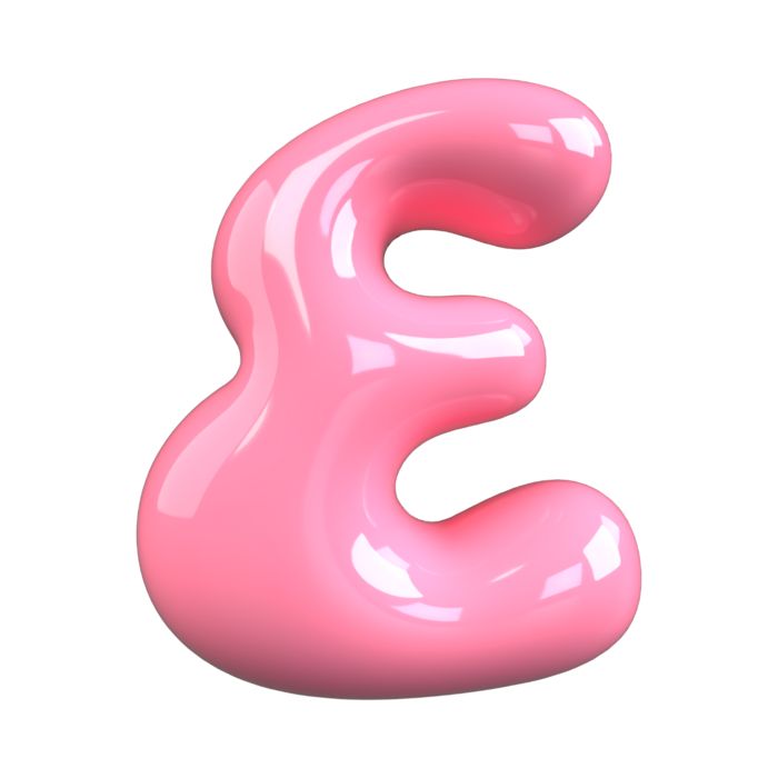 the letter e is made up of pink liquid