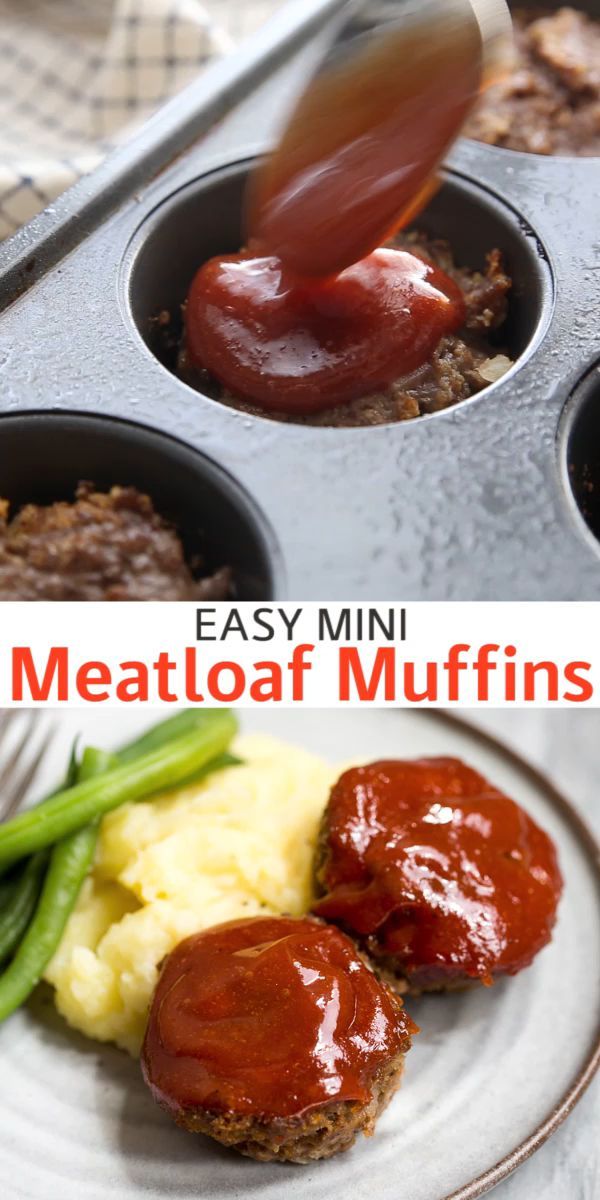 meatloaf muffins with sauce being dunked into them