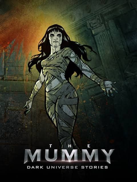 the poster for the movie's dark universe stories, featuring an image of a woman in