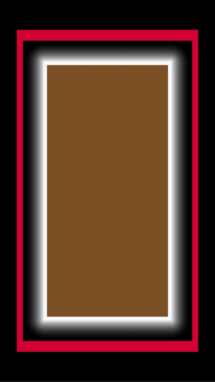 a square with a red border in the middle and a brown rectangle at the bottom