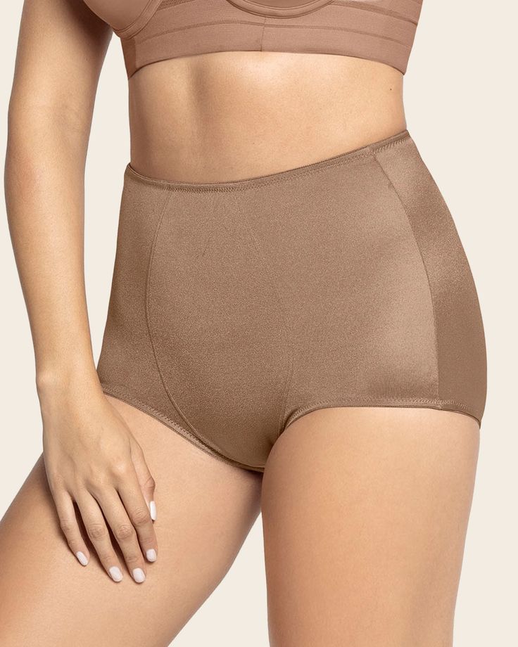 High-cut classic shaper panty#color_857-brown High-cut Leg Bottoms With Built-in Shorts, Solid Stretch Bottoms With 5-inch Inseam, Classic Stretch Bottoms With Built-in Shorts, Shaping High Waist Bottoms With Wide Waistband, High Waist Shaping Bottoms With Wide Waistband, High Waist Shapewear Bottoms With Built-in Shorts, High Waist Bottoms With Wide Waistband For Shaping, Classic Bottoms With Elastic Waistband And 5-inch Inseam, Classic Bottoms With 5-inch Inseam And Elastic Waistband