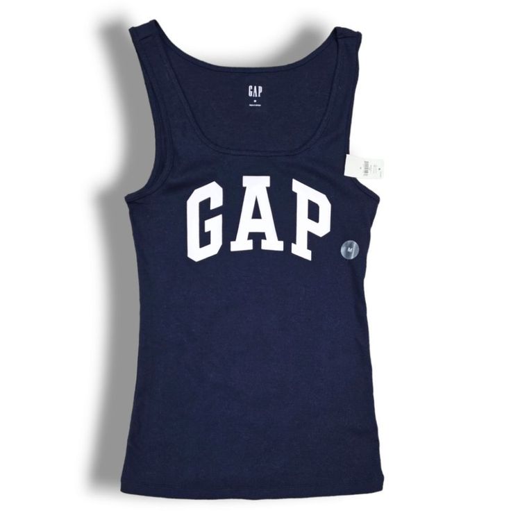 Gap Tank Top Shirt. Womens Medium. Pit To Pit 14 Inches, Length 25.5 Inches. Stretchable Material. Dark Navy Blue. New With Tags Sporty Gap Tops For Spring, Sporty Letter Print Tops By Gap, Sporty Letter Print Tops From Gap, Sporty Gap Tops With Letter Print, Sporty Blue Gap Tops, Fitted Blue Gap Tops, Gap Outfits, Satin Tank Top, Flannel Women