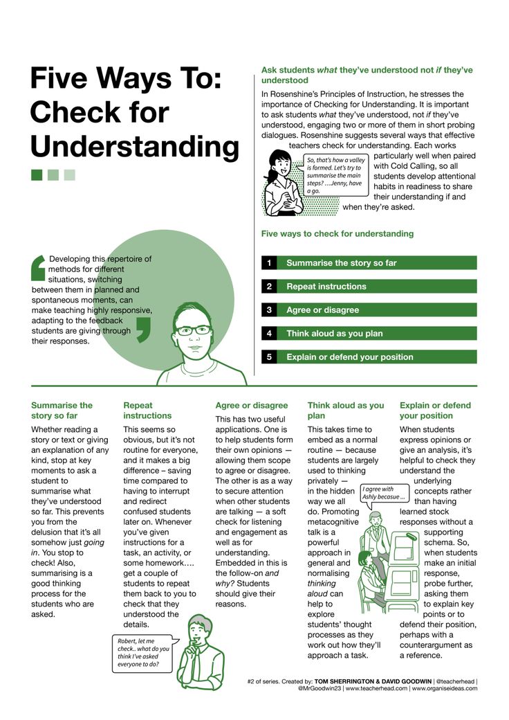 the five ways to check for understanding