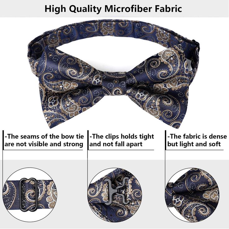 Imported Pre-Tied Bow Tie Skin-friendly touch and Exquisite workmanship, makes this bow tie a formal & classic & stylish style Adjustable closure Hand Wash Pre-Tied Bow Tie HBP2013D1PD Size: Bow tie Total Length: 22 in''(56cm) Occasions for business/party/dating/wedding etc. Gifts as thanksgiving/Xmas/valentine's day/birthday etc. Package include: bow tie Elegant Bow With Butterfly Knot For Black-tie Events, Adjustable Blue Bow For Formal Occasions, Elegant Blue Adjustable Bow Tie, Blue Bow Tie With Butterfly Knot For Formal Events, Formal Pre-tied Bow Tie With Butterfly Knot, Classic Blue Bow With Butterfly Knot, Fitted Pre-tied Tie For Party, Fitted Pre-tied Bow For Party, Elegant Blue Standard Tie Bow