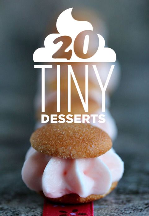 there are two desserts on top of each other with the words tiny deserts above them