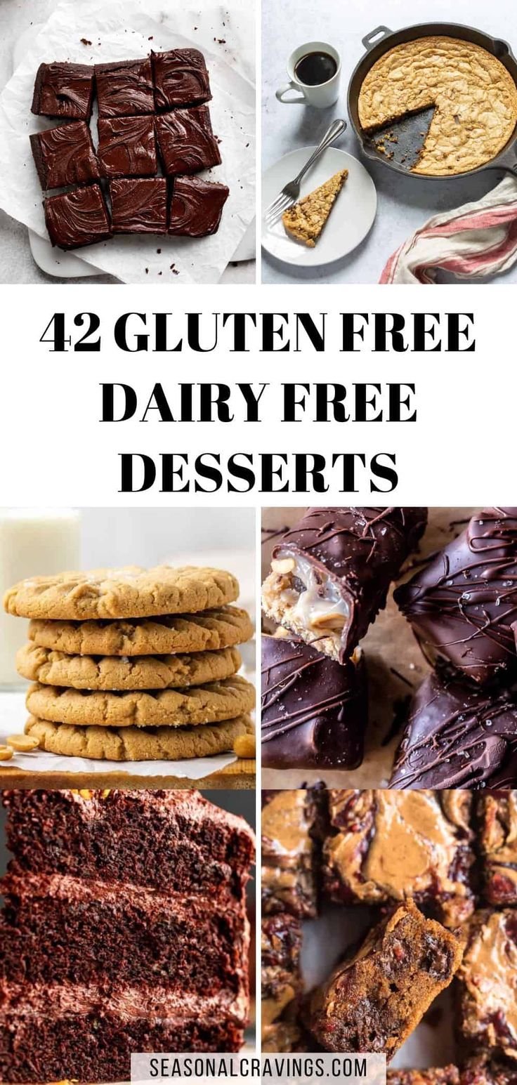 gluten free dairy - free desserts collage with text overlay