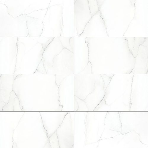 four white marble tiles with different angles and sizes, all showing the same pattern in each tile