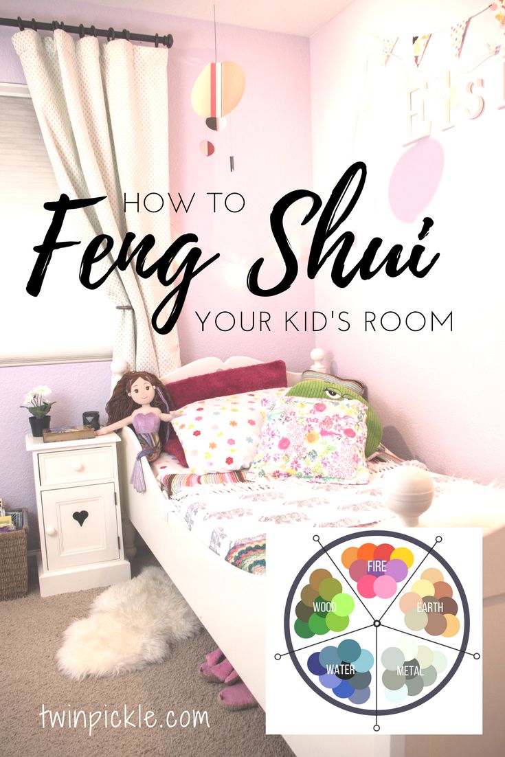 a child's bedroom with the text how to ferg shui your kids room