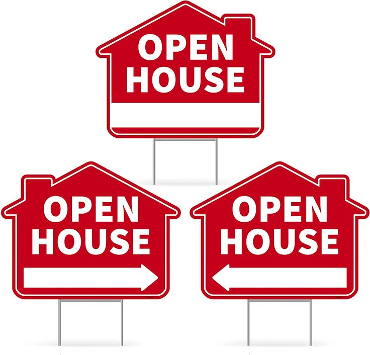 three red home for sale signs sitting on top of each other in front of a white background