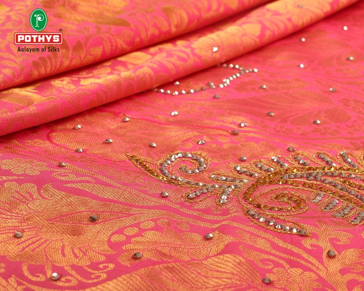 A Splash of creativity emerges in this pink colored astounding #vastrakala pattu from pothys. South Indian Wedding, Wedding Saree, Pure Silk Sarees, Traditional Wedding, Saree Wedding, Pure Silk, Indian Wedding, Silk Sarees, Embellishments