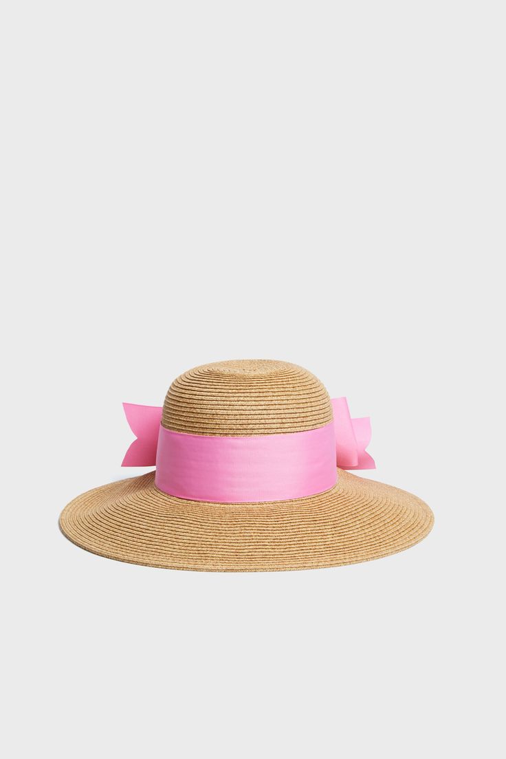 Exclusive Pink Packable Wide Bow Sunhat Summer Beach Sun Hat With Ribbon, Spring Vacation Sun Hat With Ribbon, Vacation Sun Hat With Ribbon And Short Brim, Summer Straw Hat With Ribbon For Beach, Summer Straw Hat With Ribbon For Vacation, Vacation Wide Brim Sun Hat With Ribbon, Spring Vacation Straw Hat With Ribbon, Vacation Straw Hat With Ribbon And Short Brim, Kentucky Derby Vacation Sun Hat With Ribbon