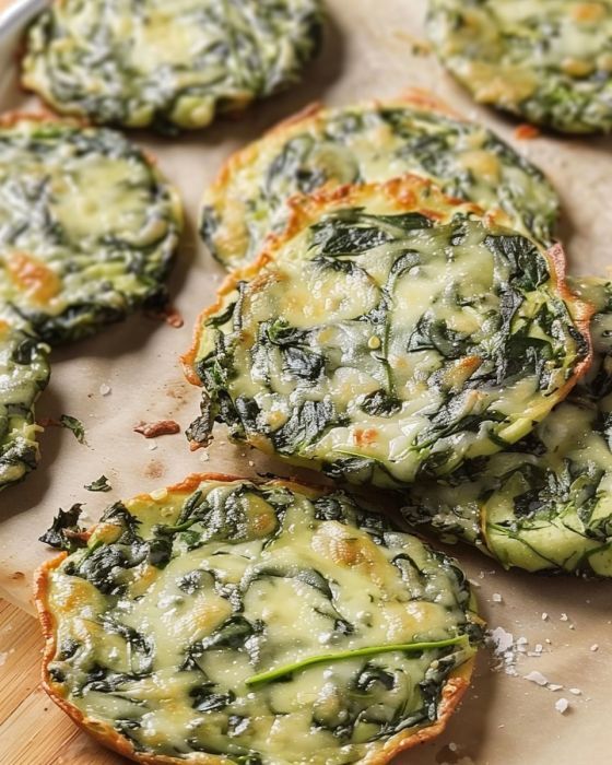 spinach and cheese appetizers on a cutting board