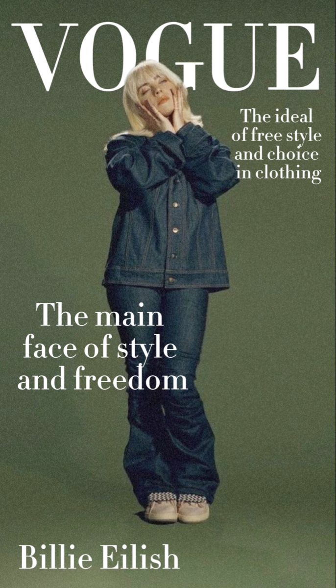 a magazine cover with a blonde woman in jeans