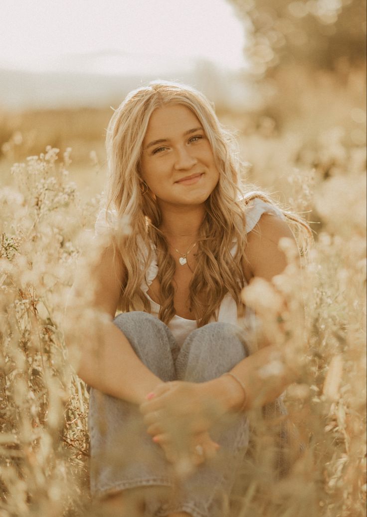 Flower Field senior photos, Ohio senior photos, Ohio photographer, golden hour Wheat Field Photoshoot Senior Pics, Senior Pictures In Cotton Field, Senior Picture Wheat Field, Senior Picture Ideas September, Beginner Photography Poses, Senior Photos Field Posing Ideas, Outside Photography Ideas, Senior Picture Sitting Poses, Pictures In Fields Photo Ideas