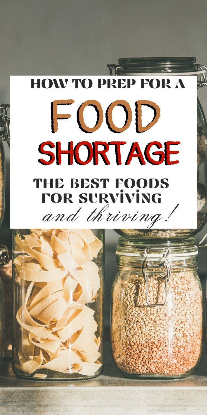 jars filled with food and the words how to prep for a food shorttage