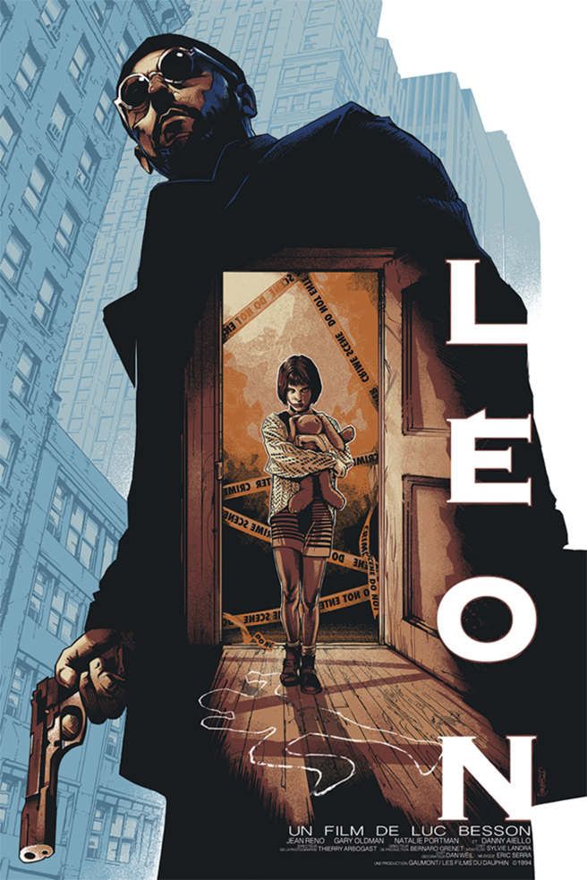 Léon: The Professional by Barret Chapman Posters Decor, Horror Vintage, Film Posters Art, Movie Artwork, Poster Black And White, Film Poster Design, Film Posters Vintage, Movie Posters Design, Cinema Posters