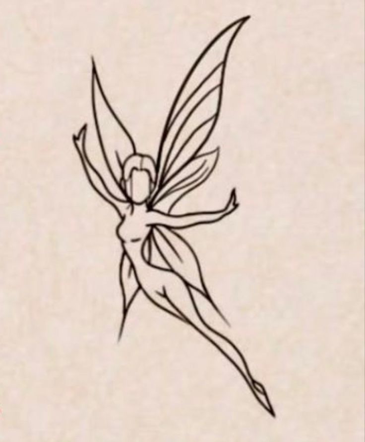 a drawing of a fairy sitting on her knees