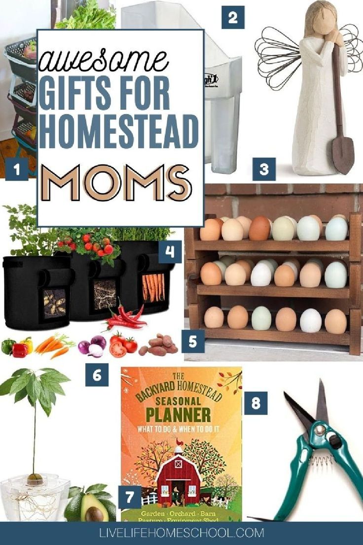 an assortment of gifts for moms that include eggs, carrots and other items