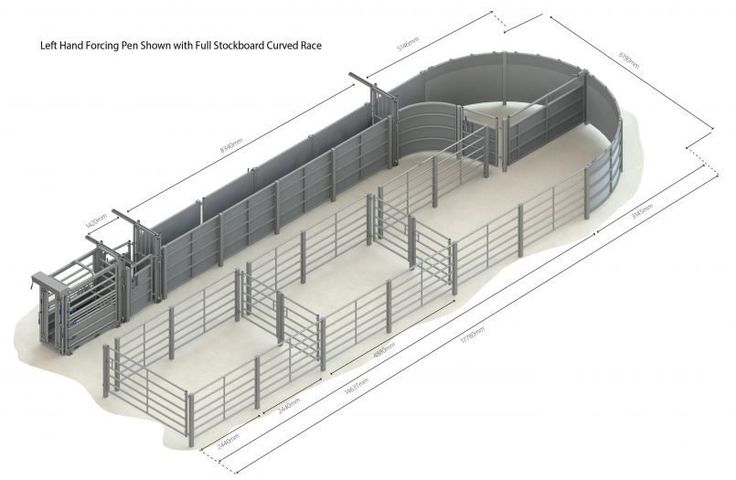 an image of a horse stall with stalls and fences on the sides, as shown in this diagram