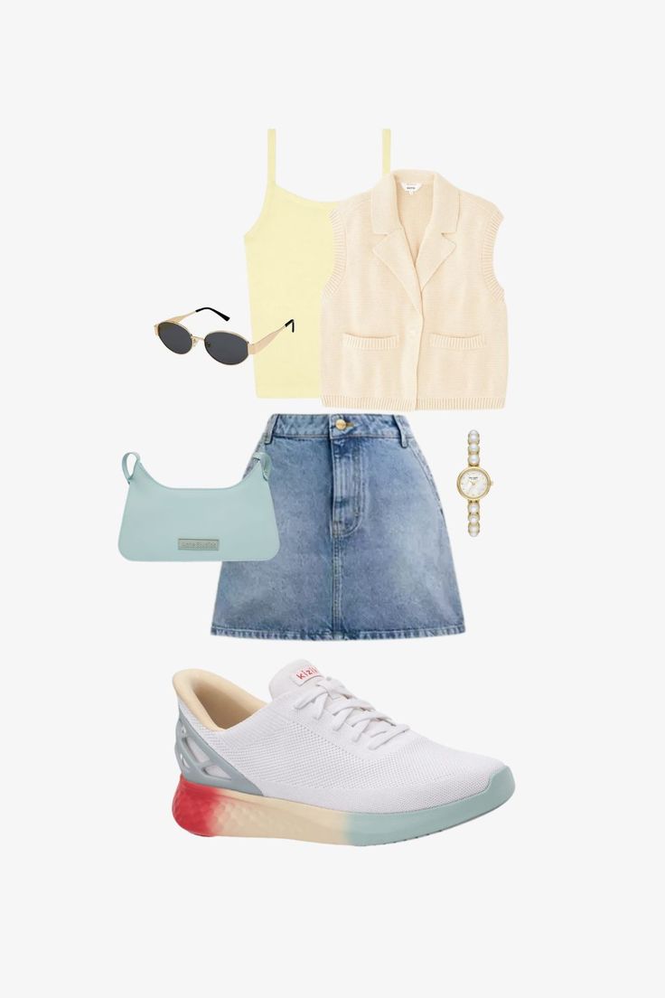 Summer outfit ideas, outfit idea, outfit ideas, rainbow sneakers, rainbow style, denim skirt outfit, colorful outfits, colorful outfits aesthetic Summer Sports Nylon Sneakers, Summer Nylon Sneakers Breathable, Comfortable Summer Streetwear Sneakers, Casual Relaxed Fit Sneakers For Everyday, Casual Everyday Sneakers With Relaxed Fit, Casual Sneakers With Relaxed Fit For Everyday, Sporty Mesh Sneakers For Summer, Sporty Everyday Comfortable Sneakers, Sporty Everyday Sneakers For Summer