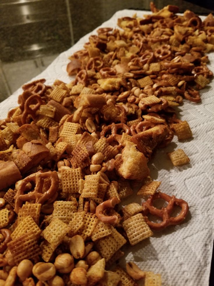 a pile of cheetos sitting on top of a table