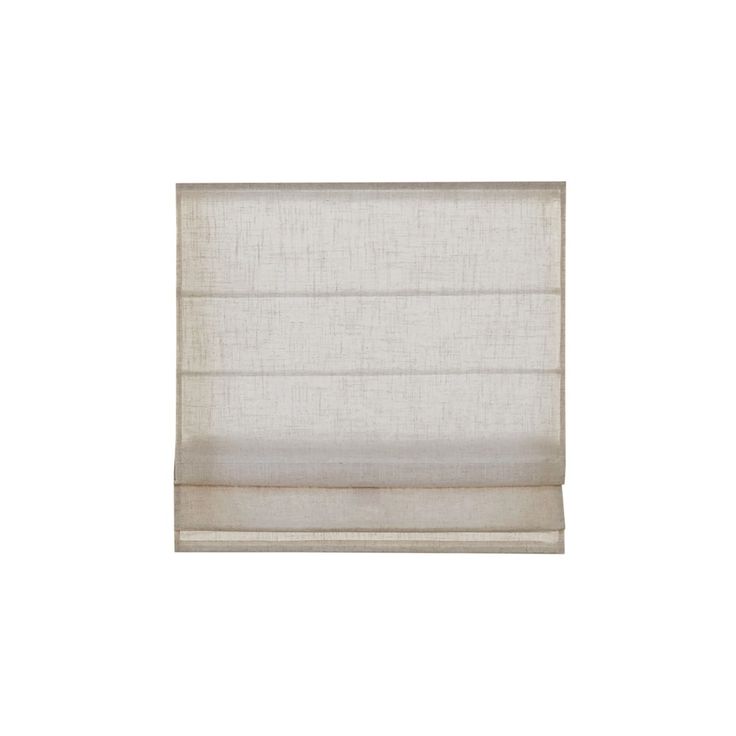 a white roman blind with an off - white background