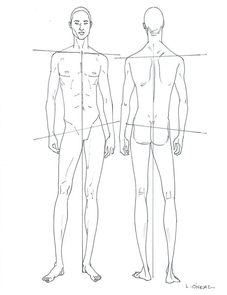 a drawing of two men standing next to each other