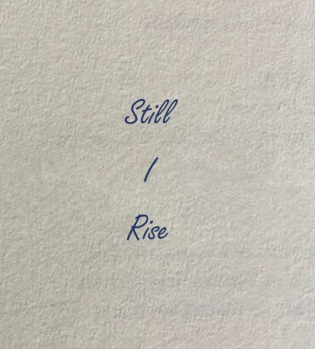 a piece of paper with writing on it that says still, rise and then down