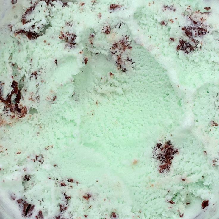 a bowl filled with ice cream and chocolate chunks