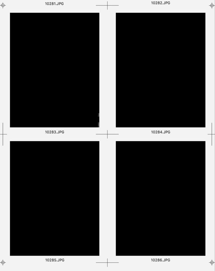 four squares are shown in black and white, with the same size for each square