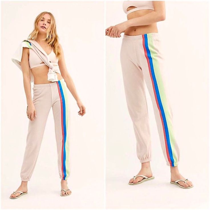 Wildfox Couture Mellow Stripes Easy Sweats Cuz You’re Easy Like Sunday Morning Babe. Stay Cute N’ Cozy In These Fleece Lined Sweats That Have An Elasticized Waist N’ Striped Deetz On The Sides. 100% Cotton Hand Wash Cold, Hang Dry Trendy Pink Sweatpants For Lounging, Trendy Summer Leisure Sweatpants, Trendy Summer Sweatpants For Leisure, Sporty Multicolor Loungewear Bottoms, Pink Athleisure Pants For Lounging, Summer Athleisure Leisure Pants, Sporty Pink Summer Pants, Pink Cotton Sweatpants For Summer, Summer Athleisure Sweatpants For Lounging