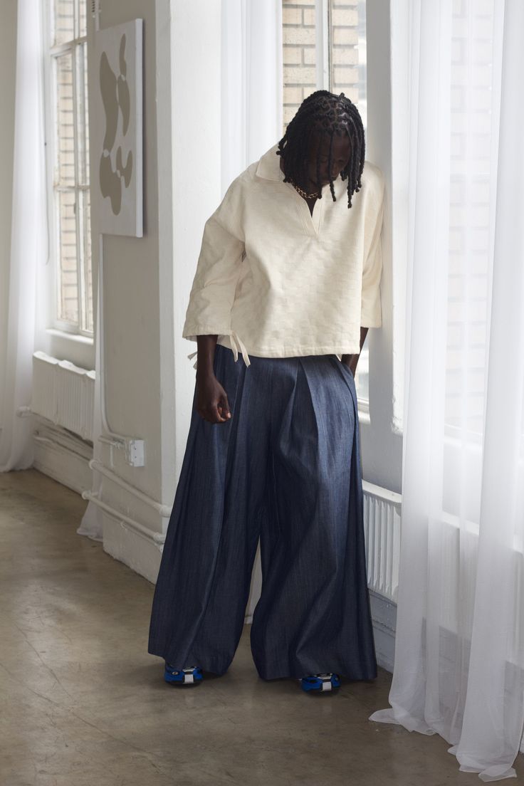 Zevelyn Jean Khadijah Wide Leg Pant KHADIJAH WIDE LEG PANT Classic Denim Spring Oversized Wide Leg Work Pants, Chic Oversized Wide Leg Pants, Chic Oversized Wide Leg Pants For Fall, Oversized High-waisted Spring Pants, Oversized High-waisted Pants For Spring, Oversized High Waist Wide Leg Pants For Spring, Oversized Wide Leg Pants With High Waist For Spring, Spring High Waist Oversized Wide Leg Pants, Pleated Relaxed Fit Wide Leg Pants For Fall