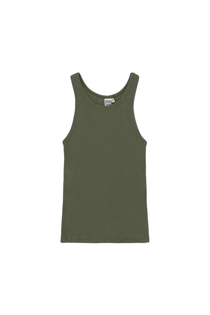 Alta Tank | Jungmaven Hemp Clothing & Accessories / Color: Olive Green Stretch Racerback Tank Top, Hemp Clothing, Mens Items, Wide Brimmed Hats, Swim Accessories, Sweater Blouse, Wallets For Women, Jumpsuit Dress, Dresses For Sale