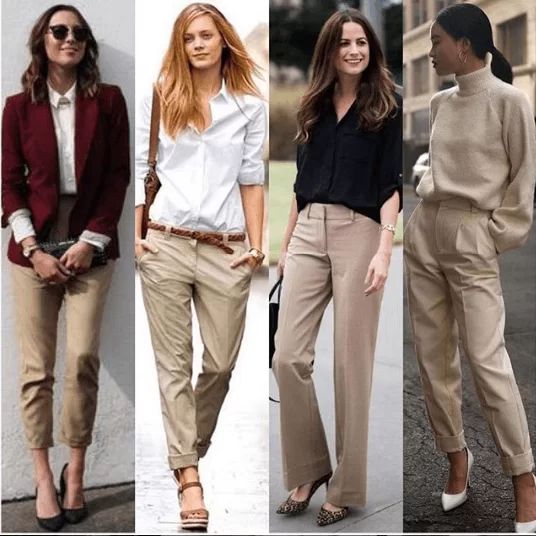 Women Shoes With Khaki Pants-16 Best Footwear For Khaki Pants Khaki Sneakers Outfit, What To Wear With Khaki Pants, Khaki Pants Outfit Women, Chinos Women Outfit, Tan Pants Outfit, Khaki Sneakers, Beige Pants Outfit, Trousers Women Outfit, Slacks Outfit