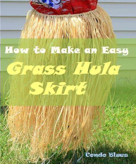 a grass hula skirt made to look like an american flag with the words how to make an easy grass hula skirt