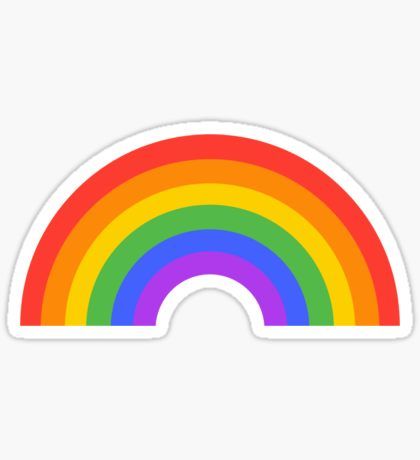 a rainbow sticker is shown on a white background with the colors of the rainbow