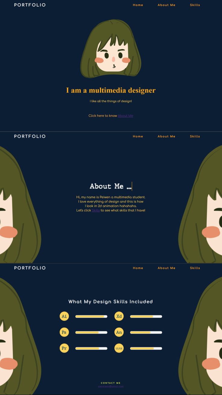 two different types of webpages, one with a woman's face and the other with a man's head