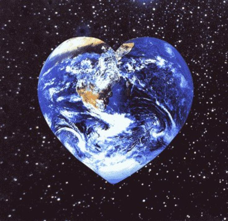 a heart shaped earth with the sun in the background